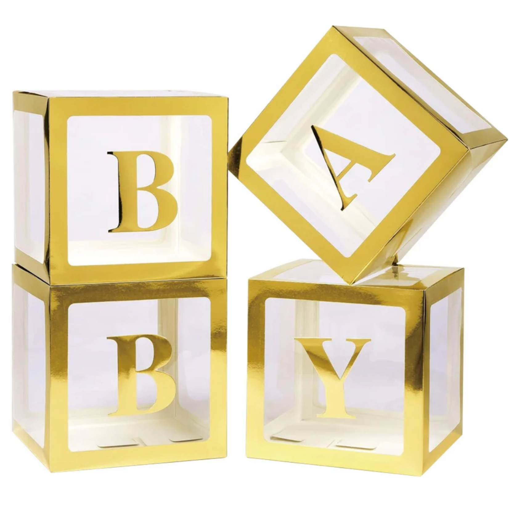 4 PIECE BALLOON BLOCK BOX,  GOLD ND