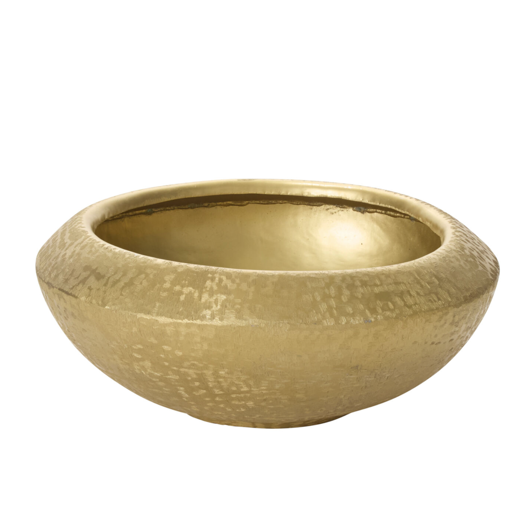 7.75"H X 19.25" GOLD METAL  BLAZE BOWL