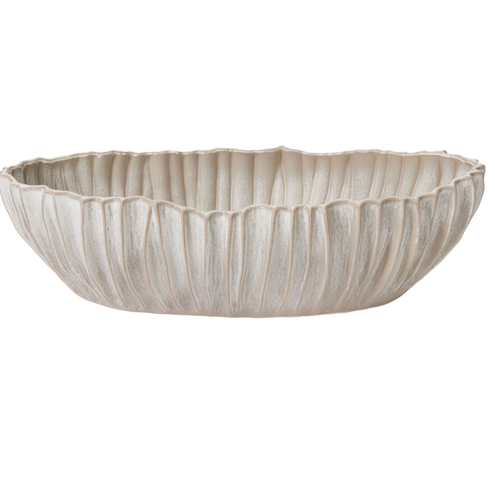 9”H X 16.25’ X 33”L GREY CERAMIC IAMBIC TROUGH