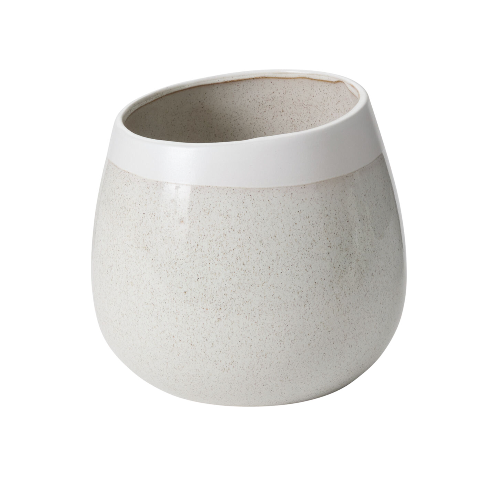 7.75”H X 7.5” OFF-WHITE CERAMIC CHOICE POT