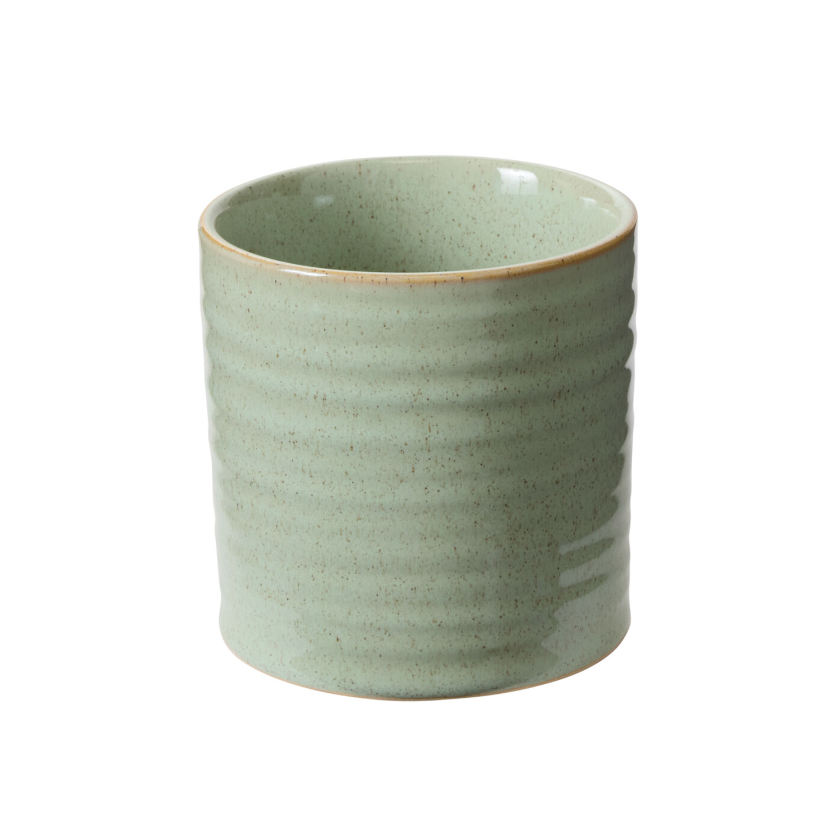 4.5” X 4.5 GREEN CERAMIC CYLINDER ROUX POT