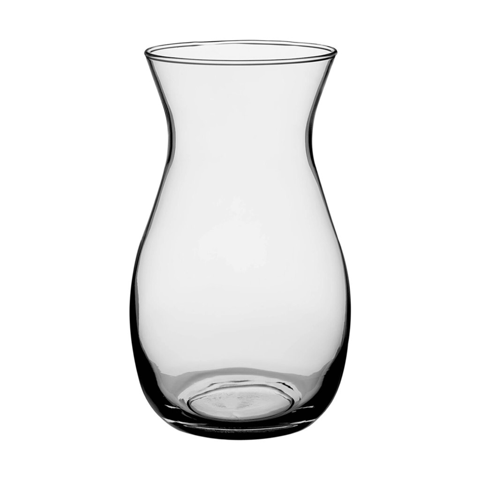 QUALITY WHOLESALE 9”h x 4.5” CLEAR GLASS JORDAN VASE