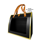 11" x 4.5" x 9" BLACK AND GOLD BAG WITH RECTANGLE DISPLAY ND