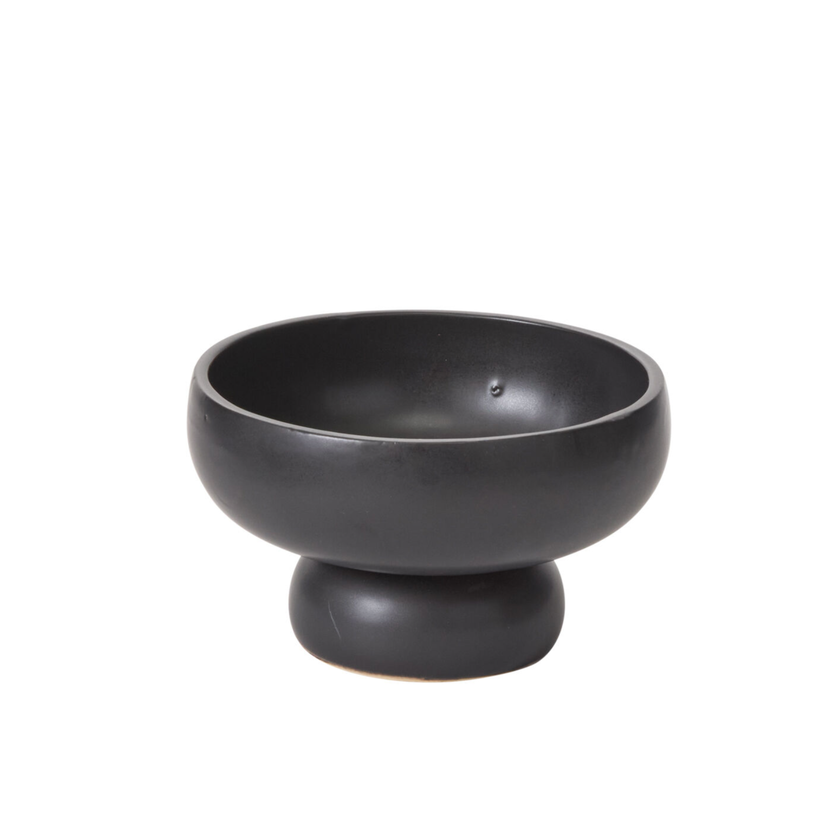 3.75"H X 6.25" BLACK CERAMIC NIGHTINGALE COMPOTE