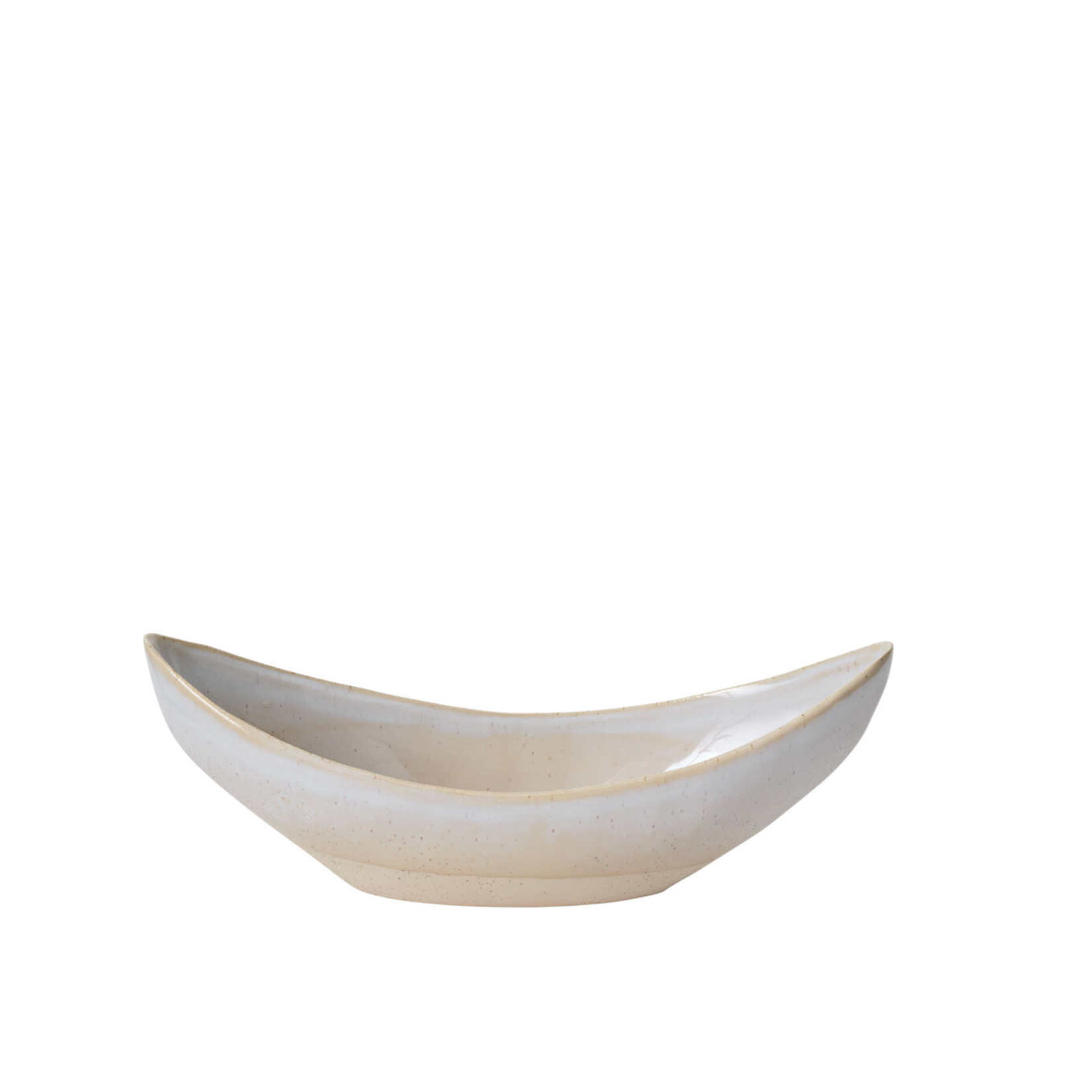 4.5”H X 4.5” X 12.75”L OFF-WHITE CERAMIC CARYS BOAT