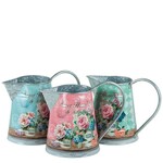 9"H X 4.5" ROUND METAL, MOM'S GARDEN, METAL PITCHER.  ND (price per each, box has asst.)