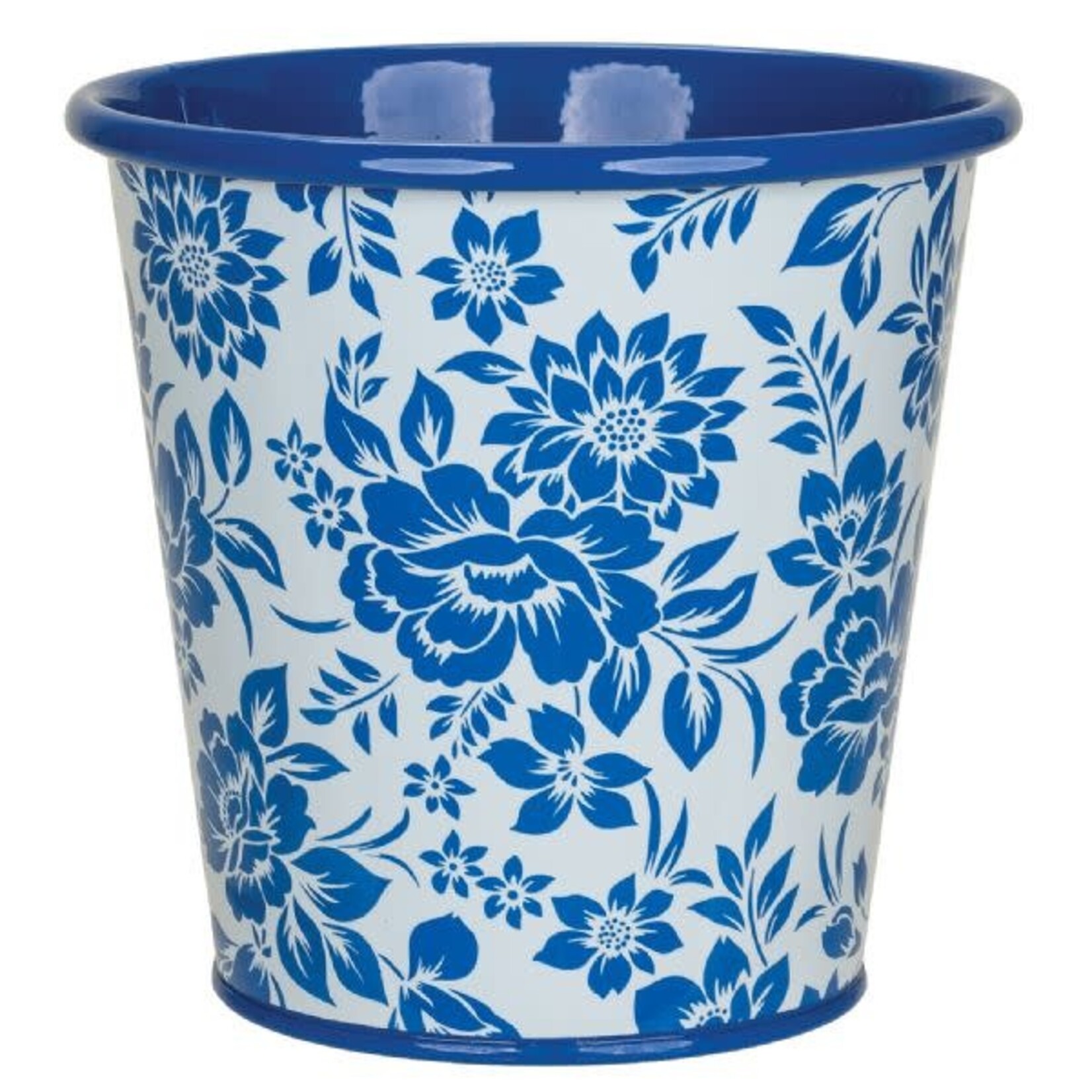 4.75" X 4.75" ROUND DELFT METAL CONTAINER  ND
