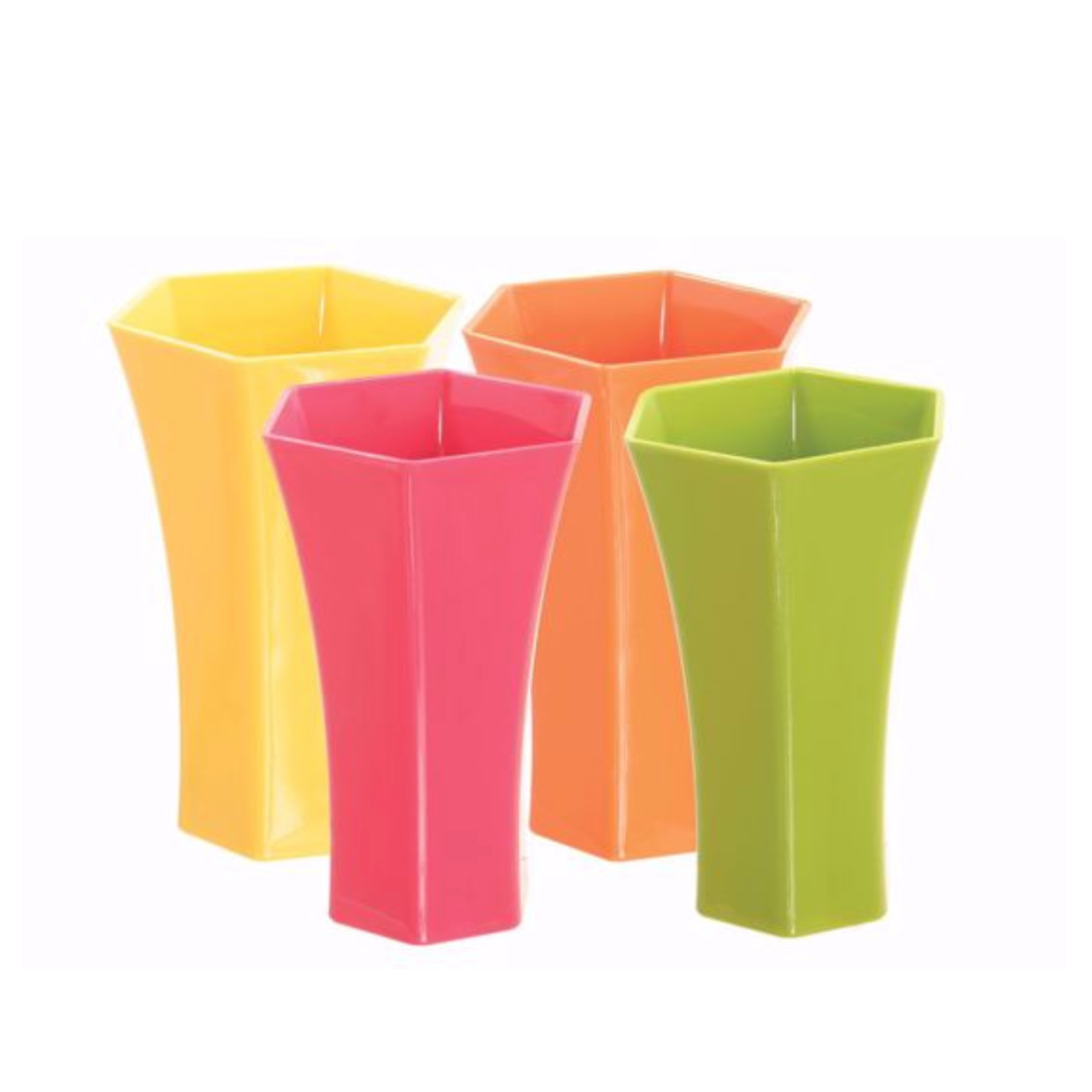 10" x 6.5" PLASTIC Rose Vase POP (PRICE PER EACH, BOX HAS ASSORTMENT)