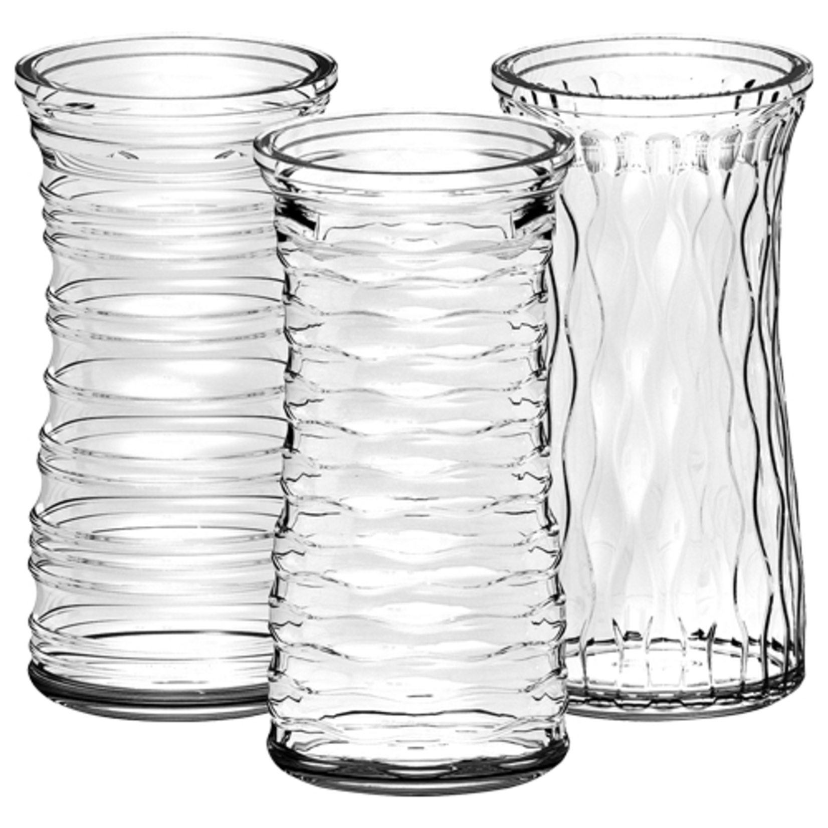 QUALITY WHOLESALE 9.75”h x 4.75” ROSE VASE ASSORTMENT (PRICE PER EACH, BOX HAS ASSORTMENT)