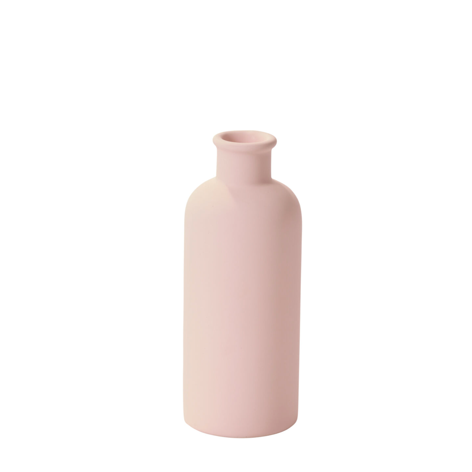 6.5”H X 2.5” PEACH CERAMIC GLADIOLUS BUDVASE