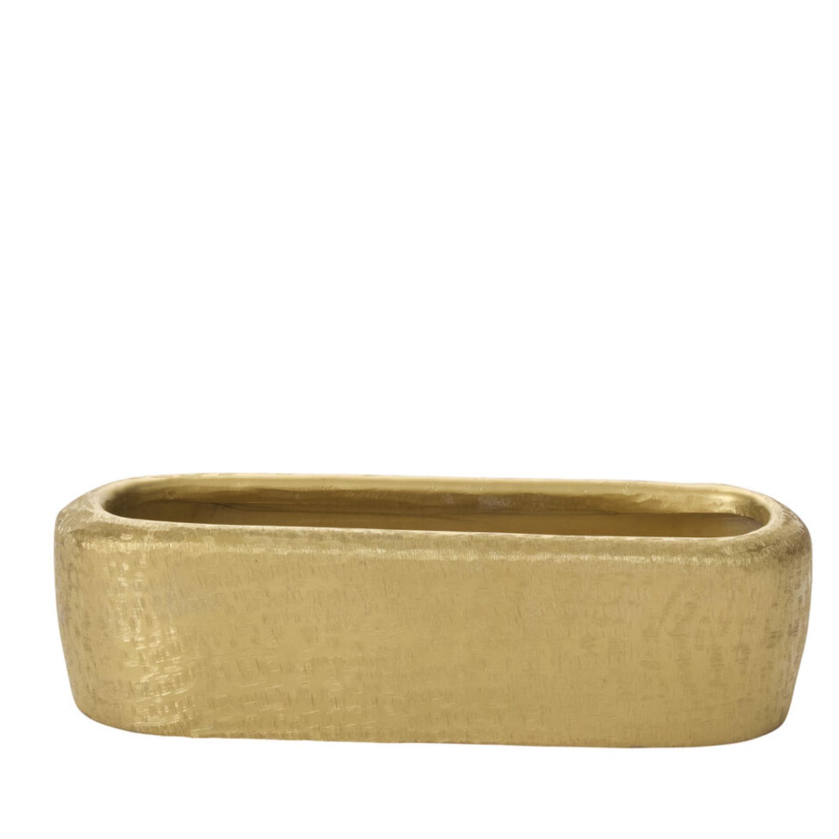 4.75”H X 5.5” X 16”L GOLD METAL BLAZE TROUGH