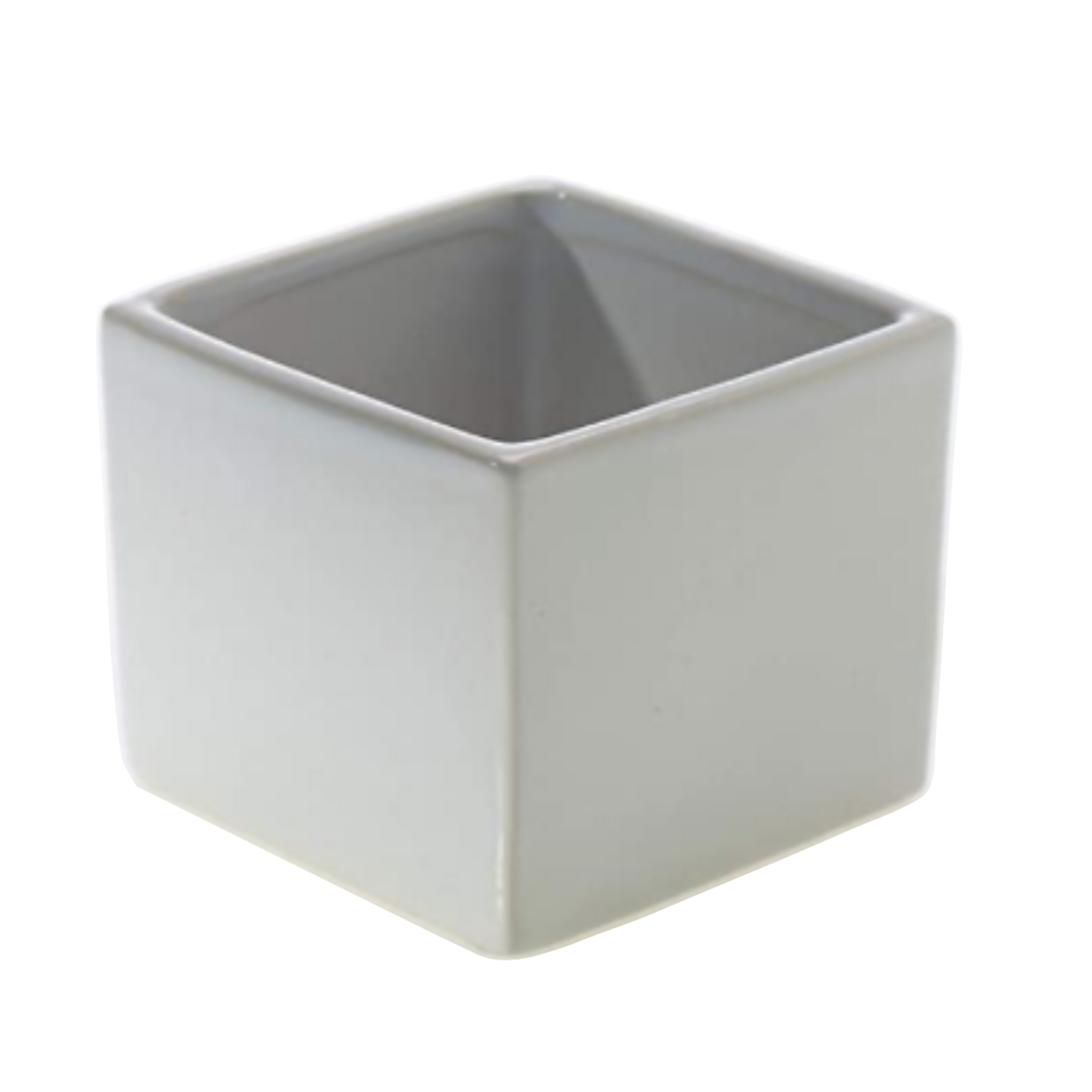 QUALITY WHOLESALE 5.5”h x 6.5” x 6.5” MATTE WHITE CERAMIC CUBE VASE PLANTER