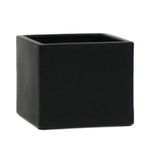QUALITY WHOLESALE 6”h x 7.5” x 7.5” MATTE BLACK CERAMIC CUBE VASE PLANTER