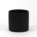 QUALITY WHOLESALE 6.5"H X 7" MATTE BLACK CERAMIC CYLINDER VASE PLANTER