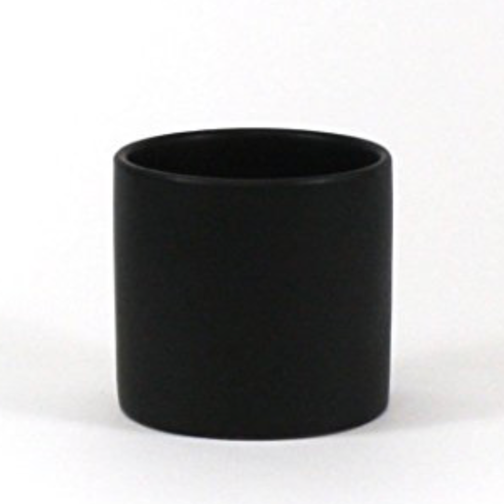 QUALITY WHOLESALE 6.5"H X 7" MATTE BLACK CERAMIC CYLINDER VASE PLANTER
