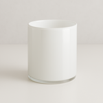 6" X 6"D WHITE GLASS CYLINDER VASE