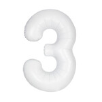 34" WHITE FOIL BALLOON NUMBER-3