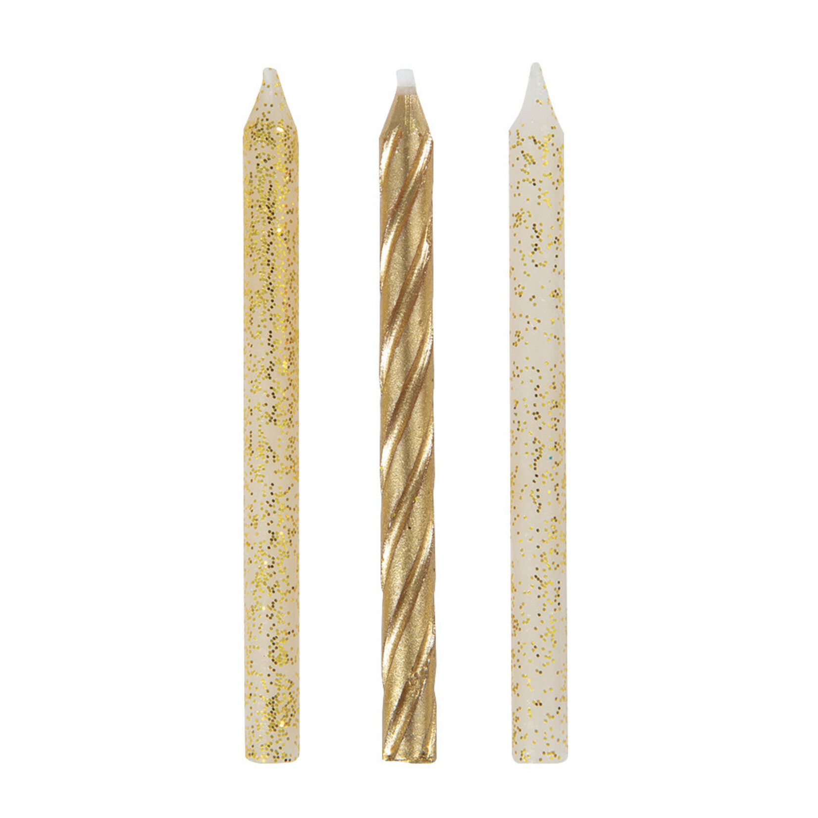 24 GOLD GLITTER BIRTHDAY CANDLES