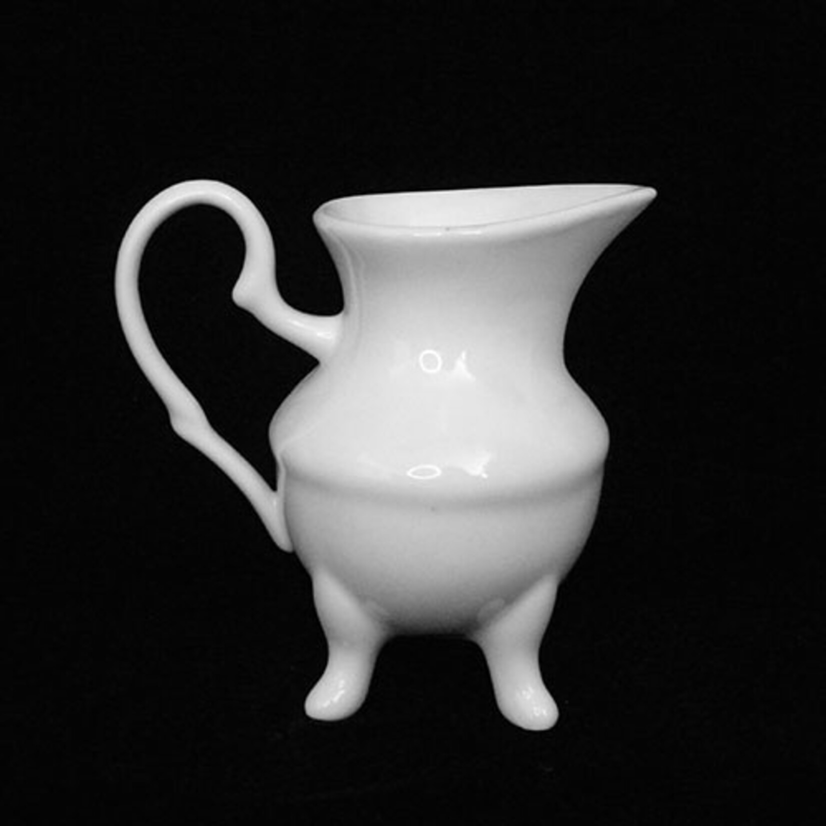 WHITE MILK POT, 4" H