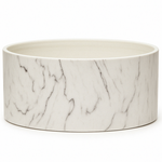 H-5" D-11" WHITE CERAMIC MARBLE LOW CYLINDER