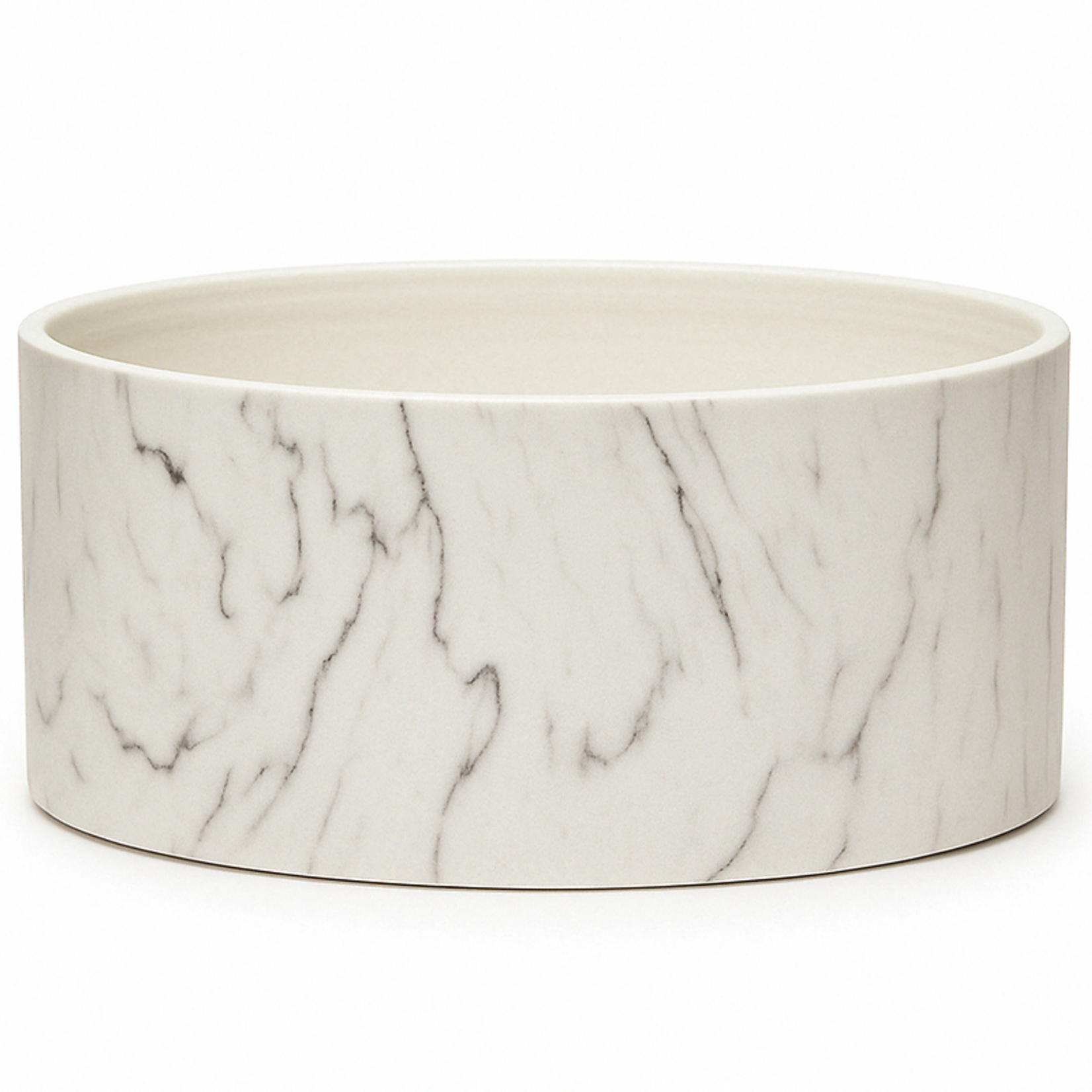 H-5" D-11" WHITE CERAMIC MARBLE LOW CYLINDER