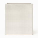 8"h x 6" x 3" MATTE WHITE CERAMIC DIMPLE VASE