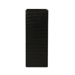 12"h x 4" x 4" BLACK CERAMIC SQUARE OPENING VASE