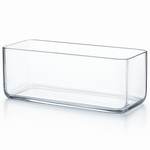 4"H X 12" X 4" LOW RECTANGLE GLASS VASE