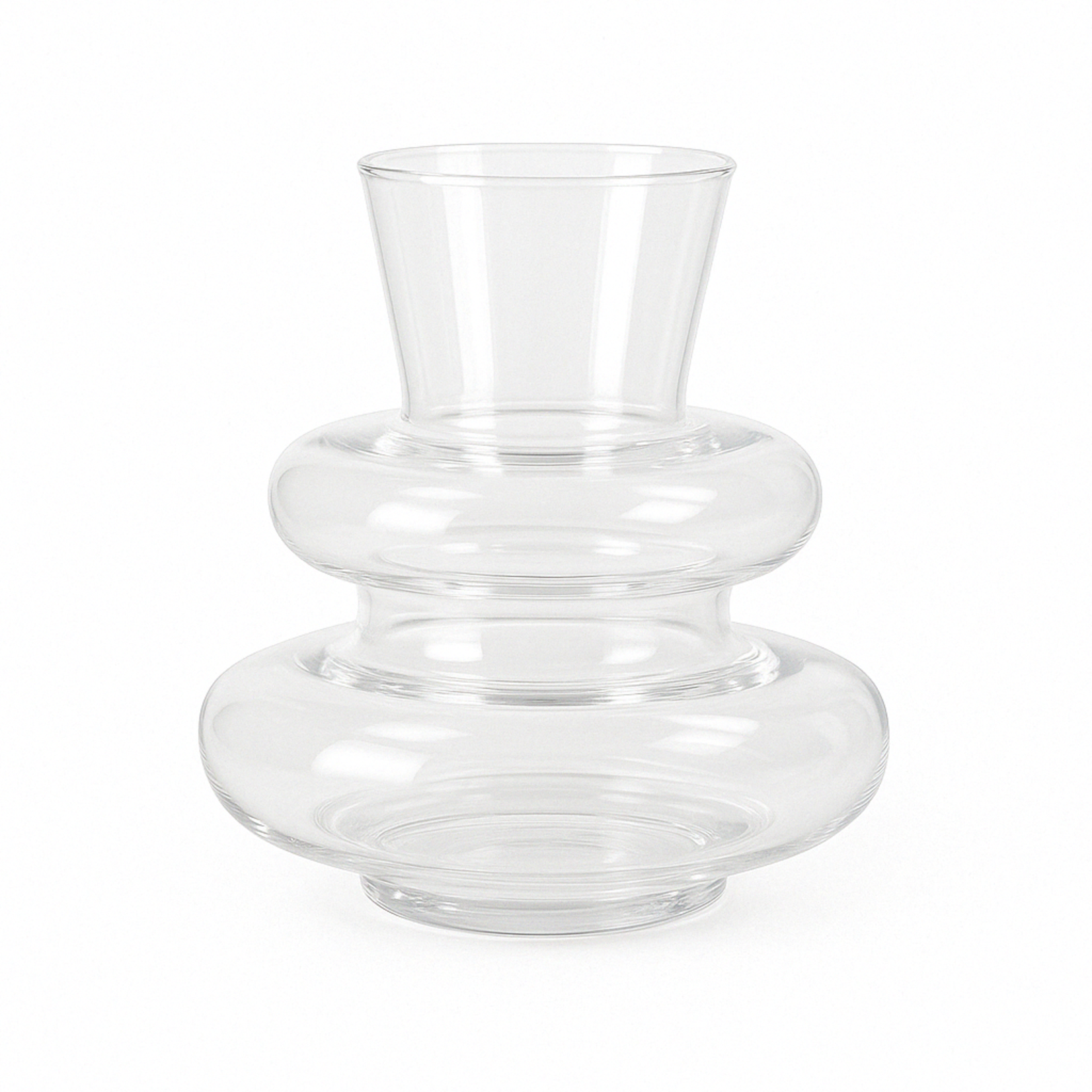4.75”H X 5”  CLEAR GLASS KAPPA VASE