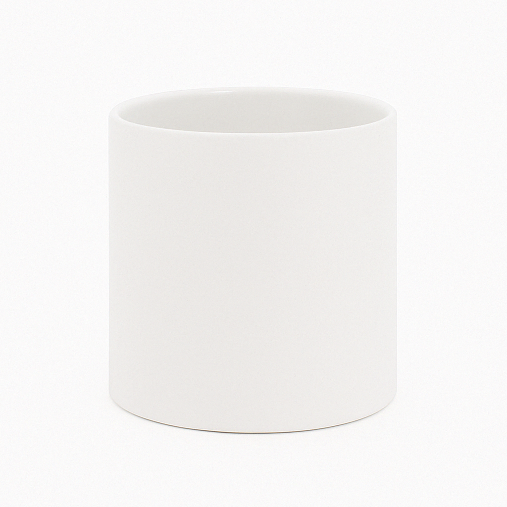 6"H X 7" MATTE WHITE CYLINDER VASE POT