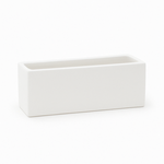 QUALITY WHOLESALE 4"H X 12"L X 4"W MATTE WHITE CERAMIC LOW RECTANGLE VASE