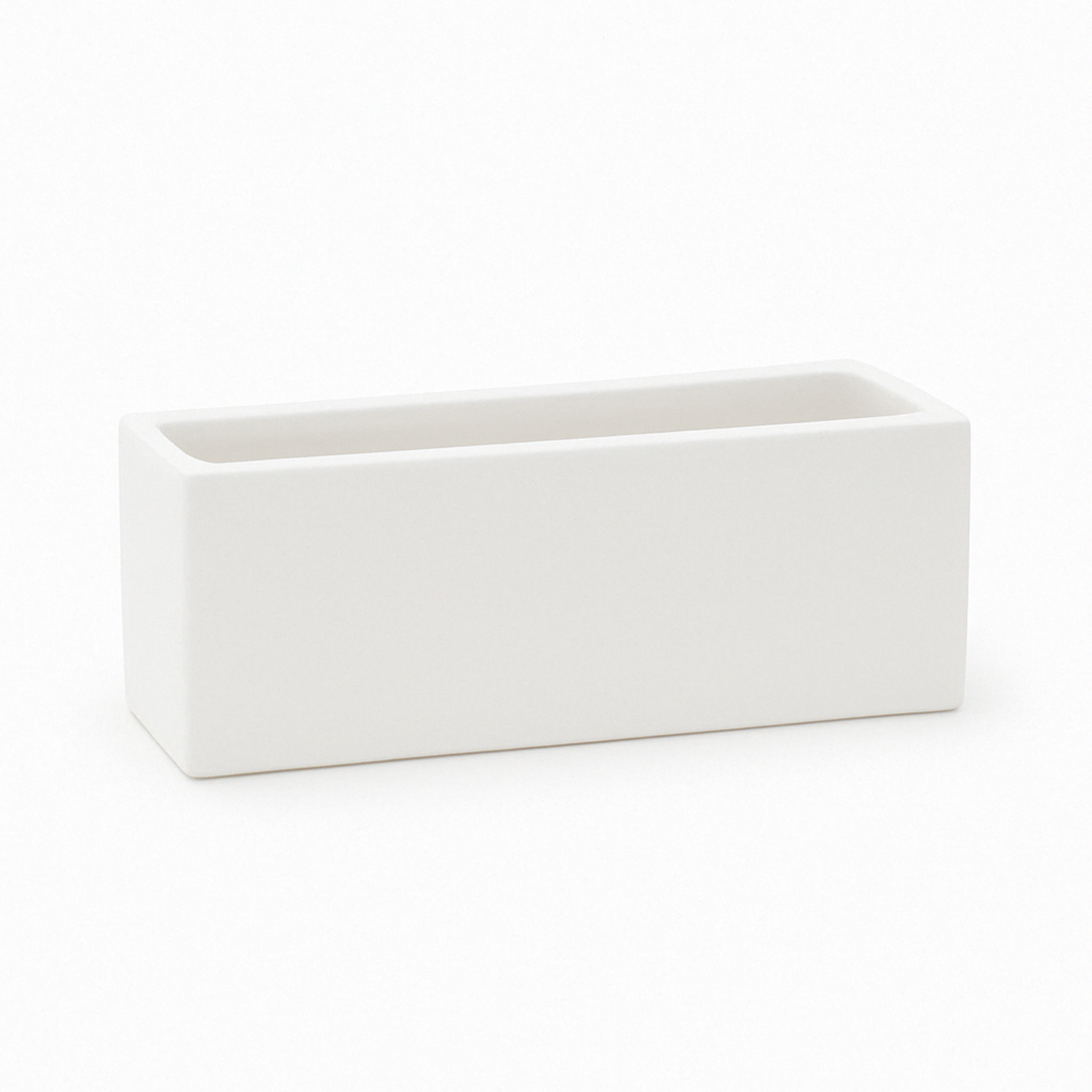 QUALITY WHOLESALE 4"H X 12"L X 4"W MATTE WHITE CERAMIC LOW RECTANGLE VASE