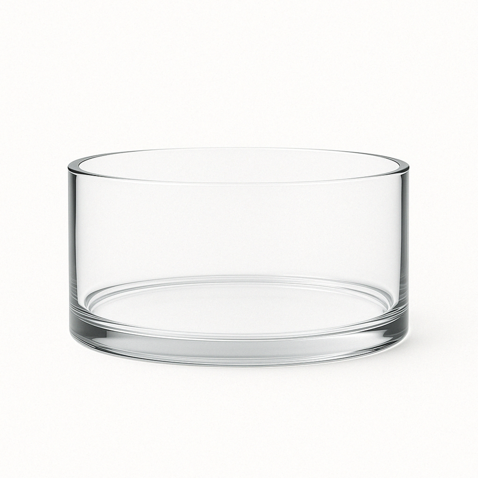 QUALITY WHOLESALE 3.75"H X 8"D CLEAR LOW GLASS CYLINDER DISH VASE