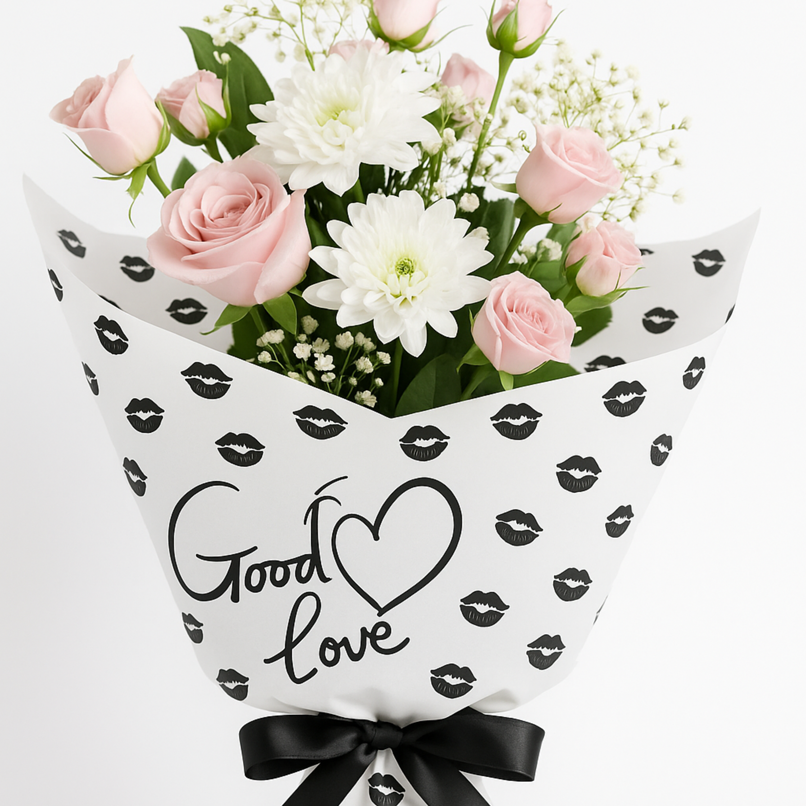 BLACK SMOOSH FLOWER PAPER