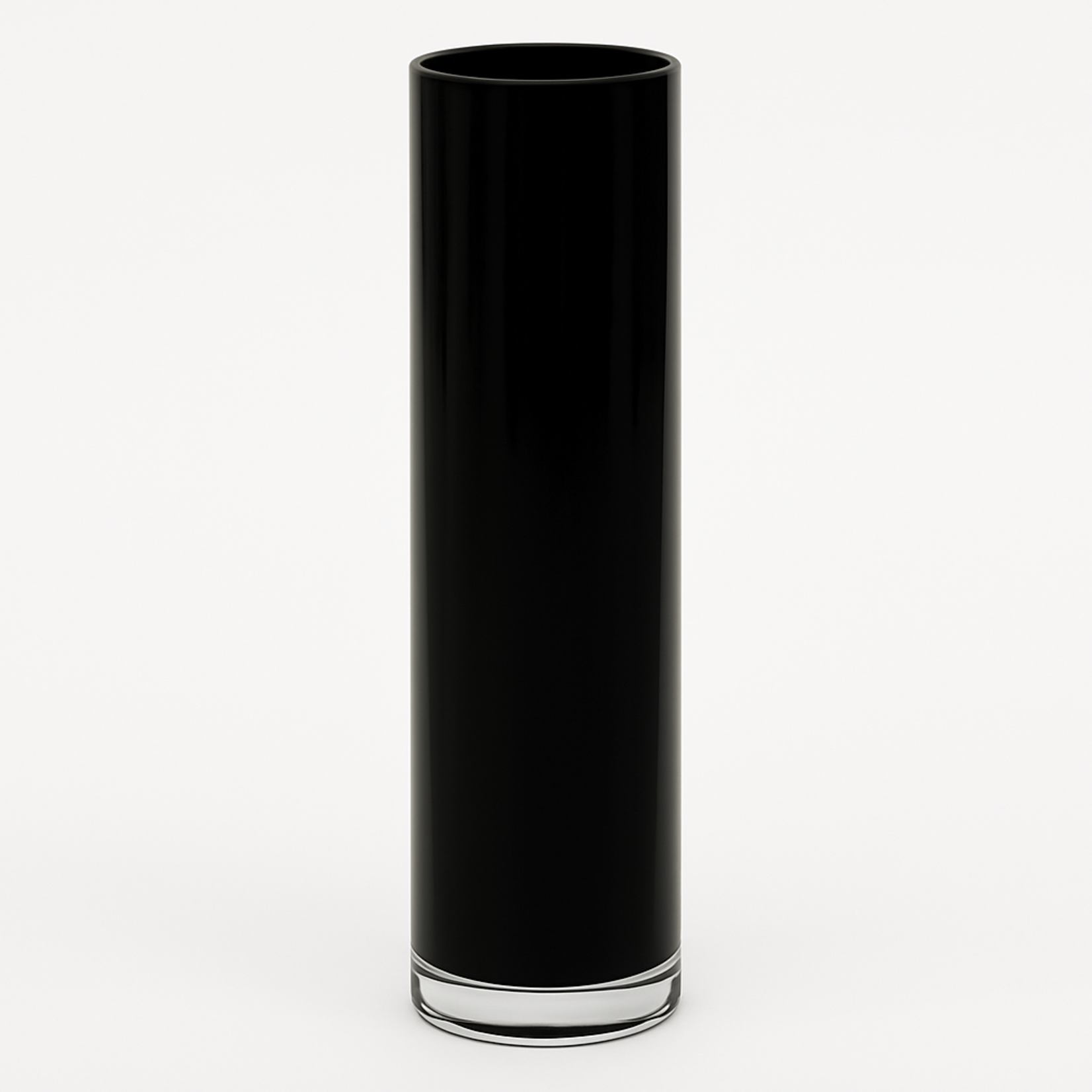 26"H X 6"D BLACK GLASS CYLINDER VASE