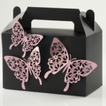 PINK METALLIC BUTTERFLIES, 1 DZ, 3", 4", 4.5"