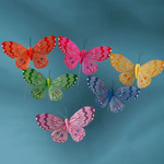 5" ASST FEATHER BUTTERFLIES, 1 DZ