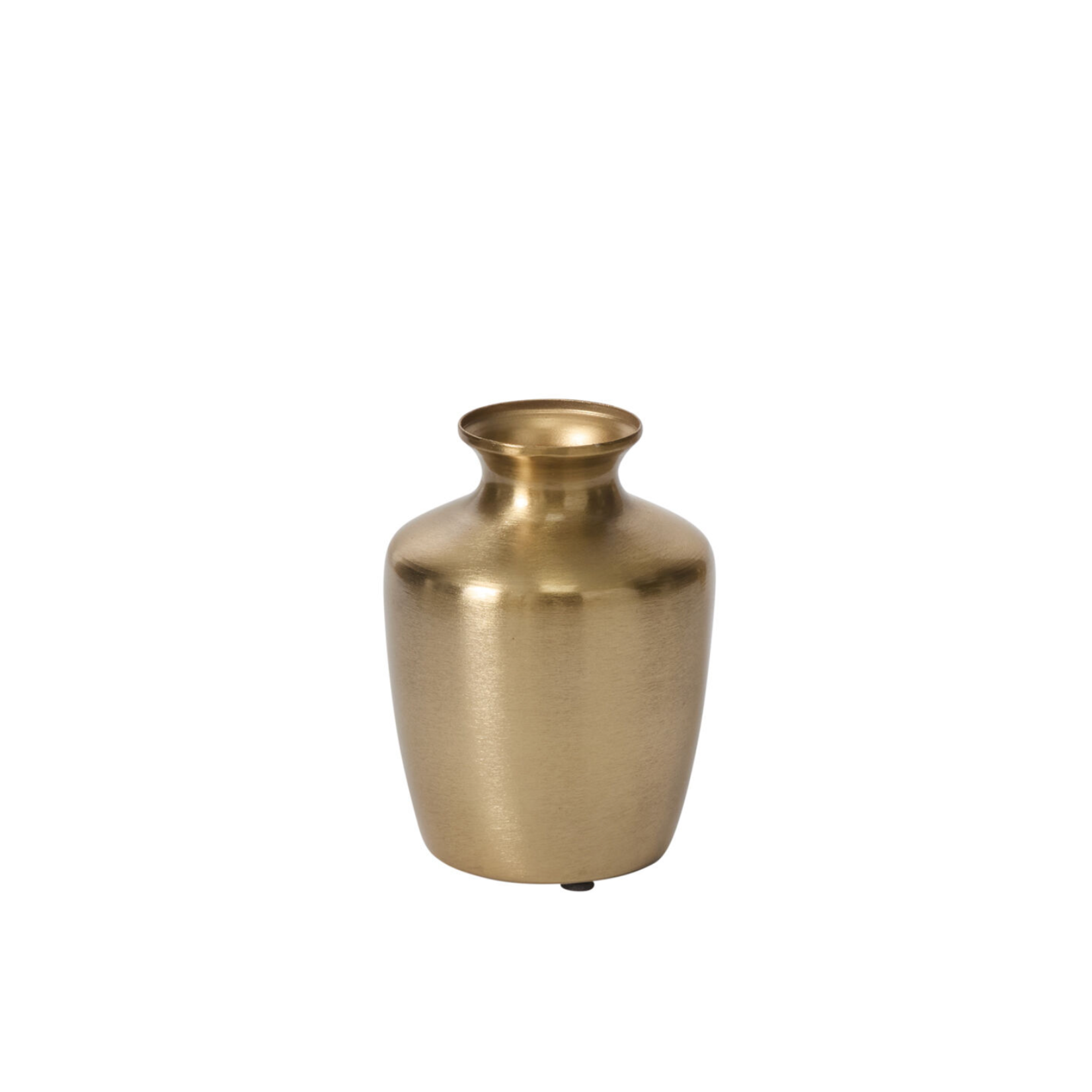 4.5”H X 3.25” GOLD METAL HARRISON BUDVASE