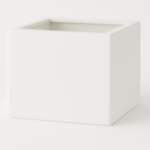 QUALITY WHOLESALE 6”h x 7.5” x 7.5” MATTE WHITE CERAMIC CUBE VASE PLANTER