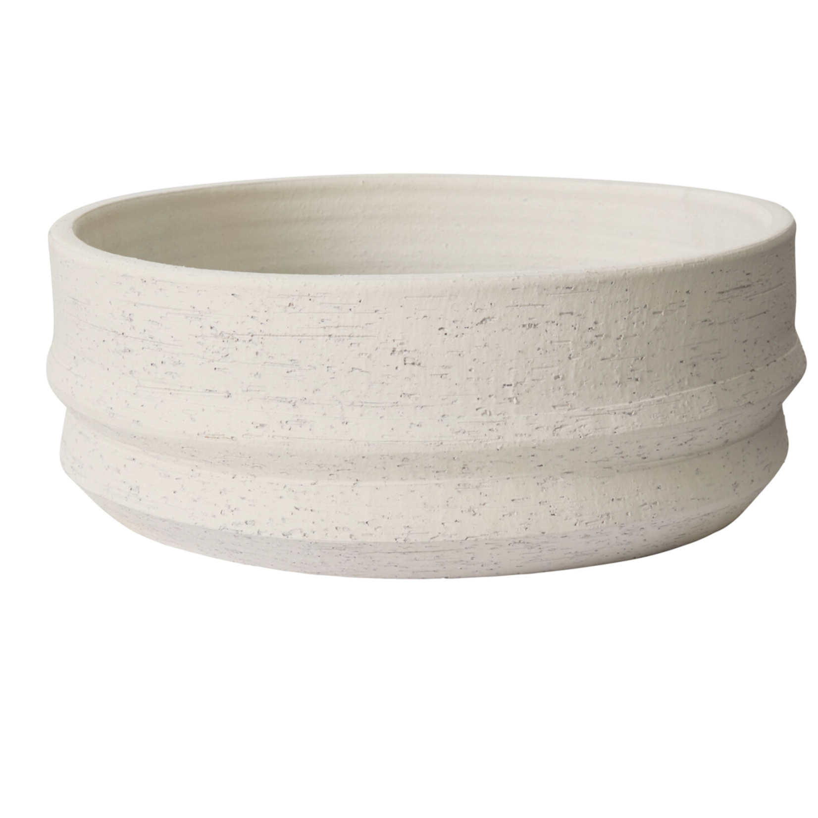 6.5"h x 16" OFF-WHITE CERAMIC SALVAGE LOW BOWL
