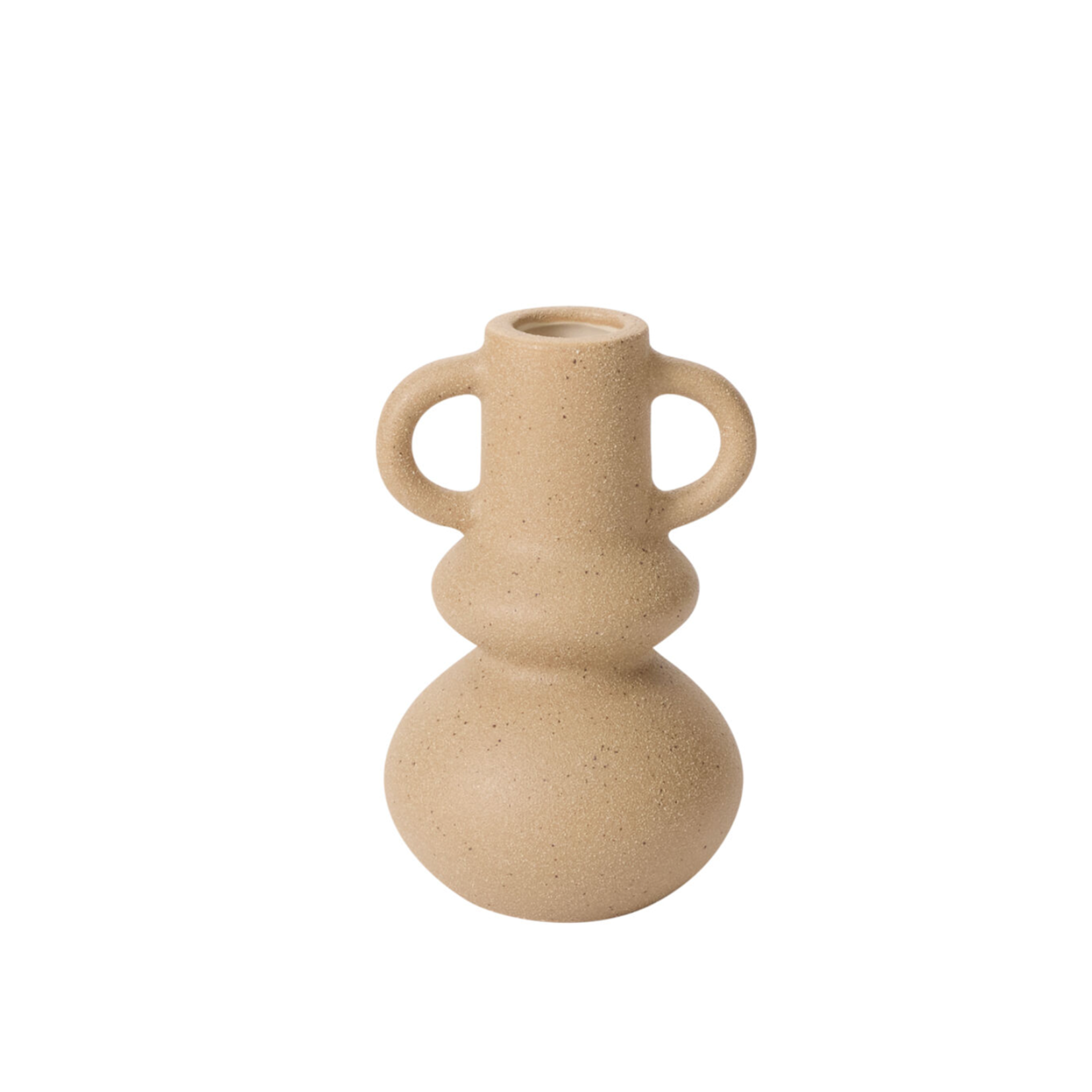 4.75”H X 3” BROWN CERAMIC MAQUETTE BUDVASE