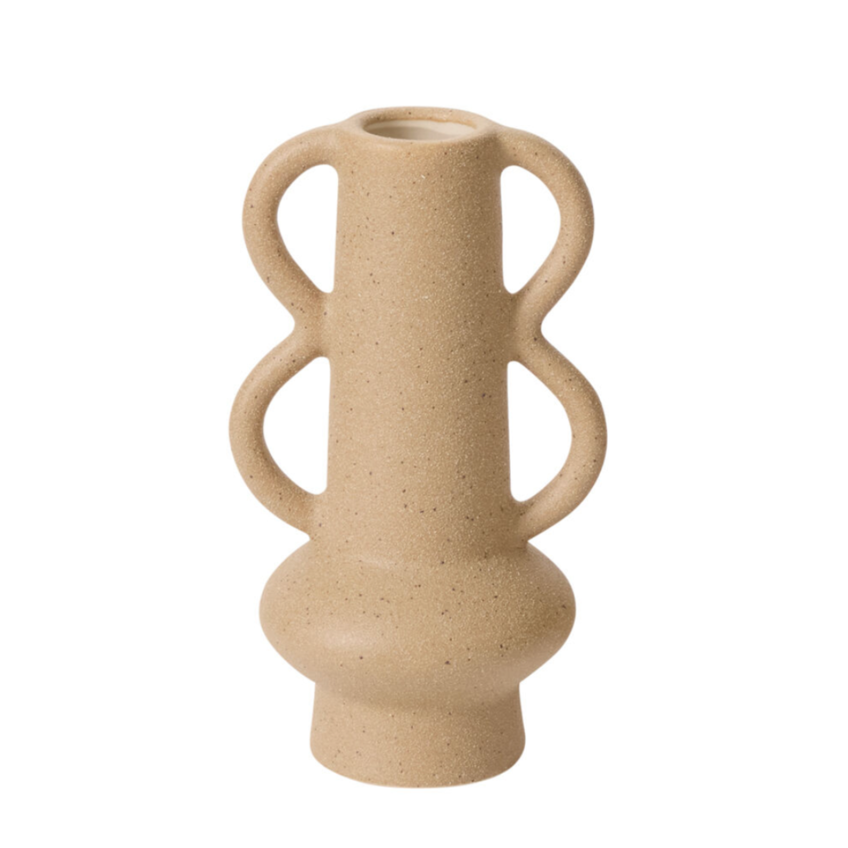 5.75”H X 3.25” BROWN CERAMIC MAQUETTE BUDVASE