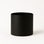 6.5"H X 7" MATTE BLACK CERAMIC CYLINDER VASE PLANTER