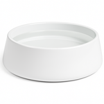 5.5"H X 15” LOW ROUND TAPERED CYLINDER GLOSSY WHITE ST-WARE PLANTER