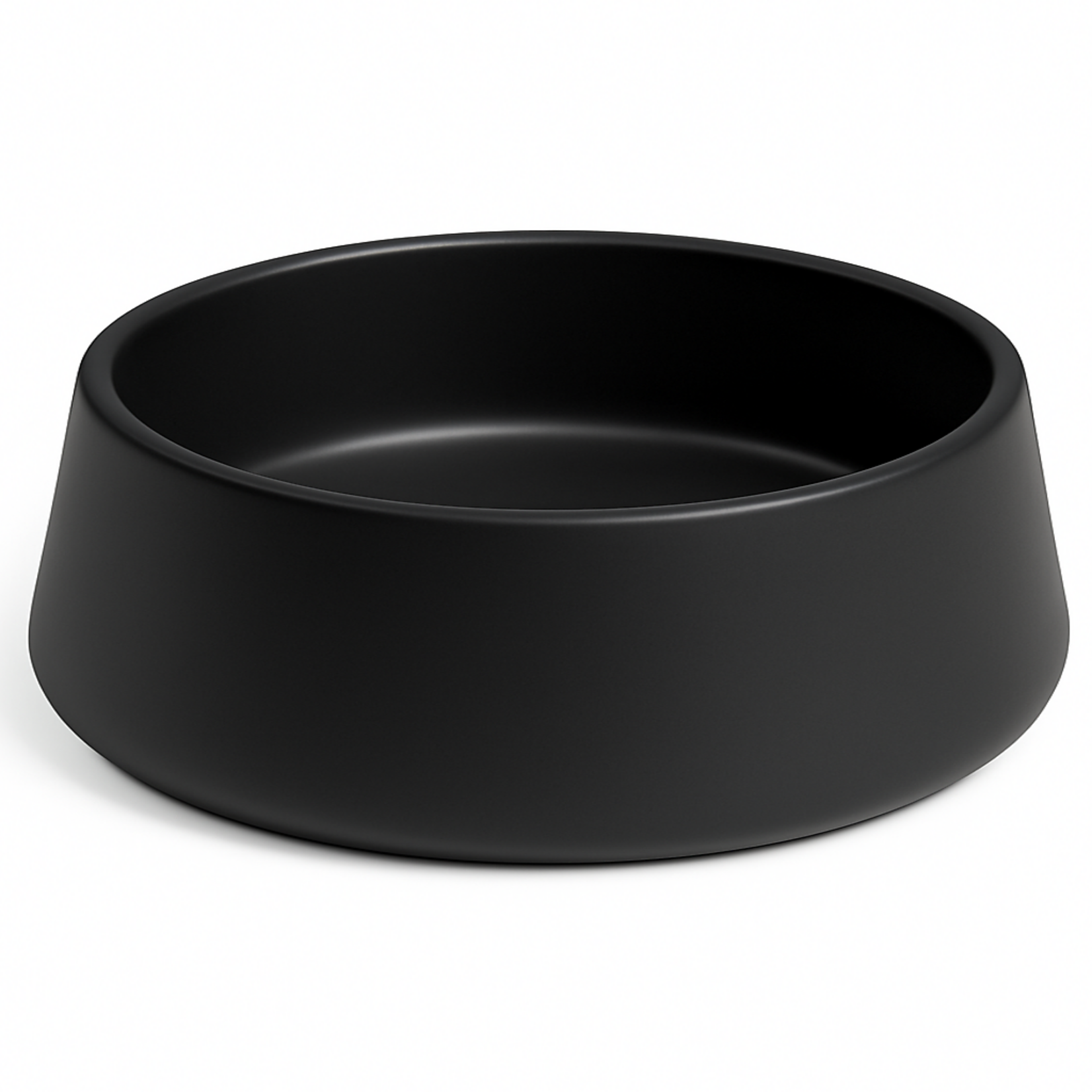 5.5"H X 15”  LOW ROUND TAPERED CYLINDER MATTE BLACK ST-WARE PLANTER