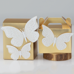 WHITE BUTTERFLIES, 3", 4", 4.5", 4 PIECES OF EACH