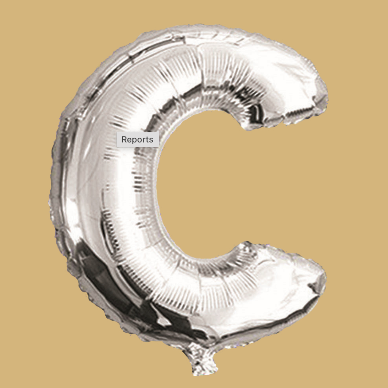 32"SILVER FOIL BALLOON LETTER C, REG $2.99