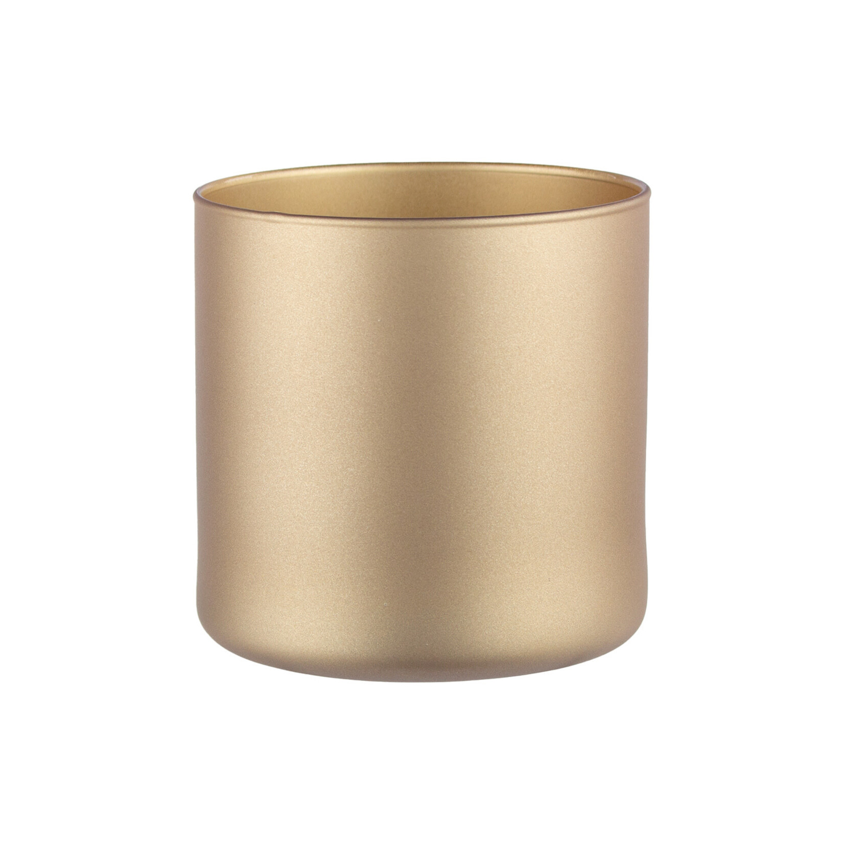4" x 4" GLASS MATTE METALLIC GOLD CYLINDER