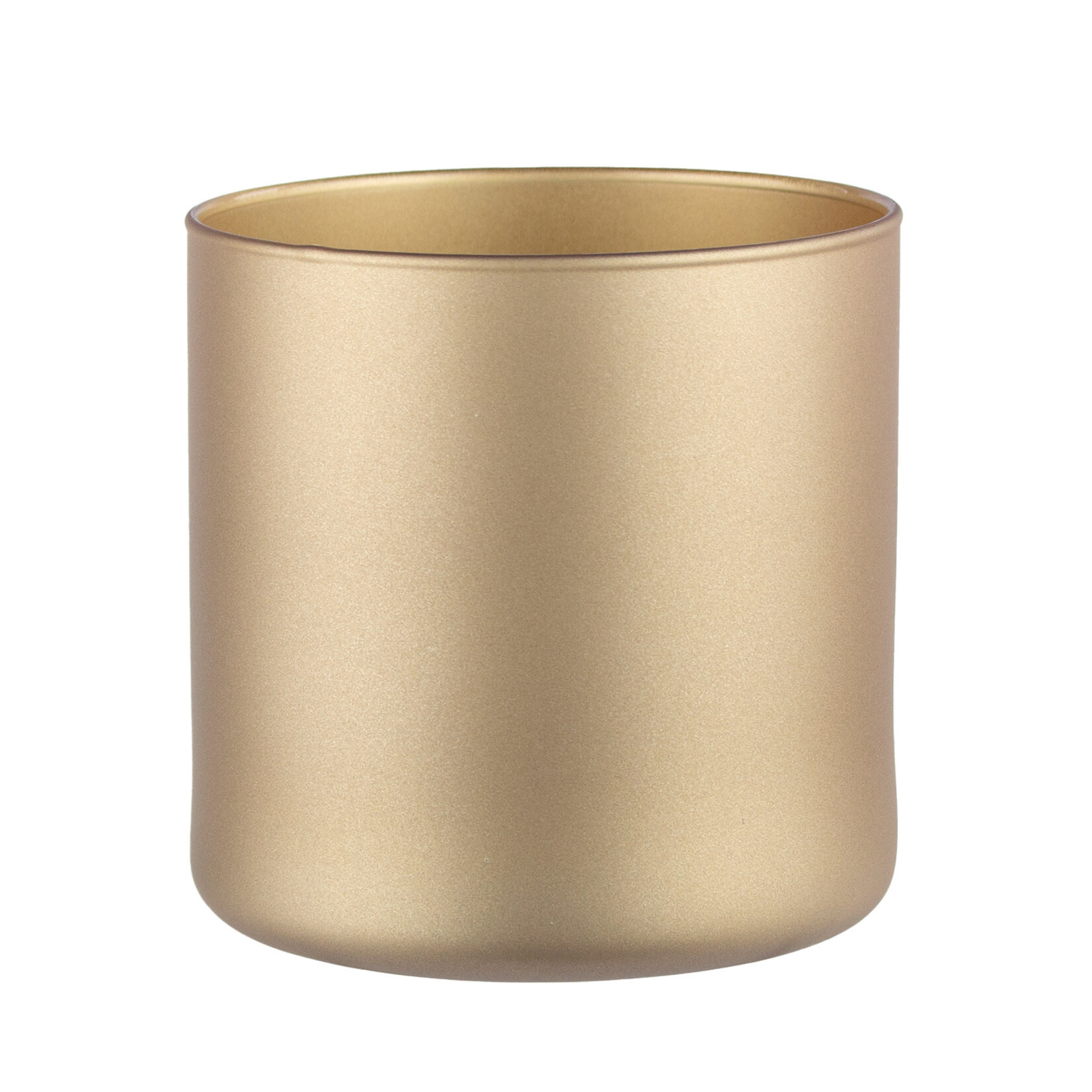 5" x 5" MATTE GOLD METALLIC GLASS CYLINDER