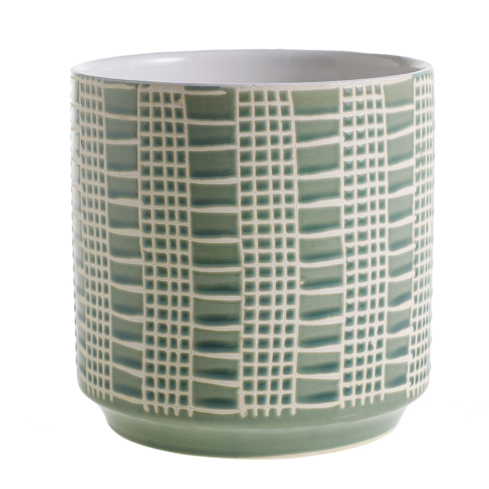 6.75”H X 6.5” GREEN ZATI POT